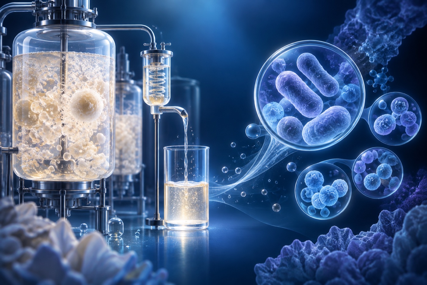 Conceptual fermentation vessels and separated microbial forms
